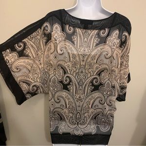 INC Semi Sheer Top with Cami Sz Large